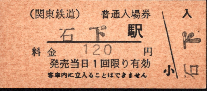 関東鉄道(常総線) 硬券入場券