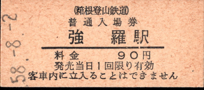 箱根登山鉄道 硬券入場券