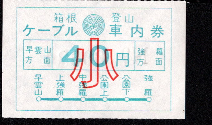 箱根登山鉄道(鋼索線) 車内券