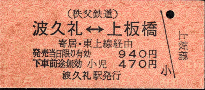 秩父鉄道 連絡乗車券
