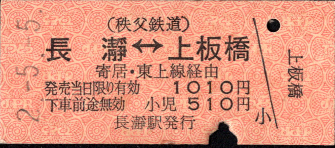 秩父鉄道 連絡乗車券