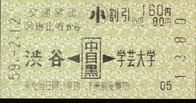 帝都高速度交通営団 矢印式 連絡乗車券