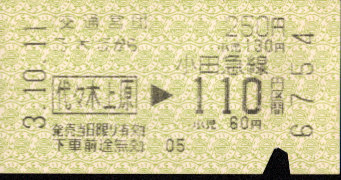 帝都高速度交通営団 金額式 連絡乗車券