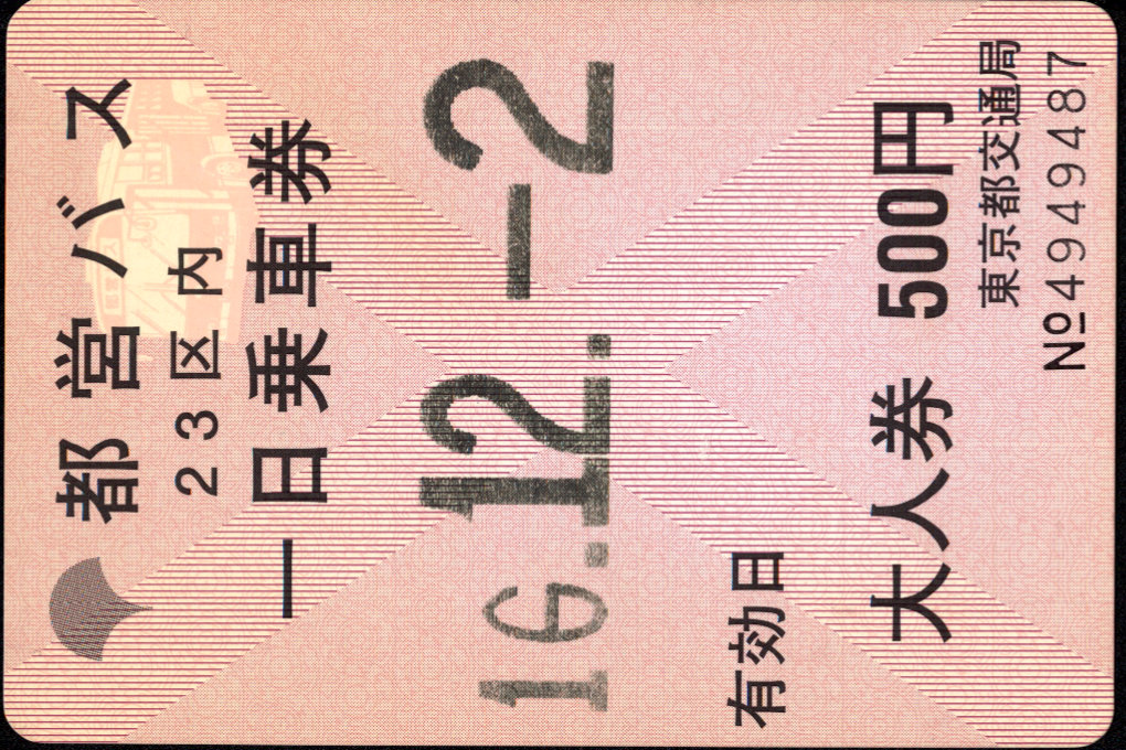 東京都交通局 都営一日乗車券