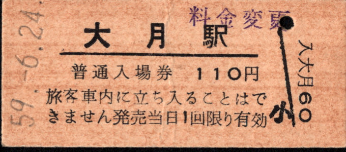 富士急行 硬券入場券