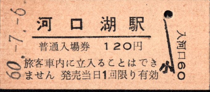 富士急行 硬券入場券