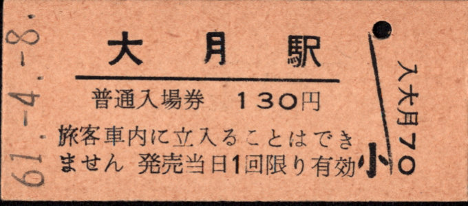 富士急行 硬券入場券