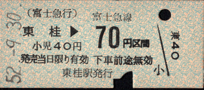 富士急行 各駅乗車券