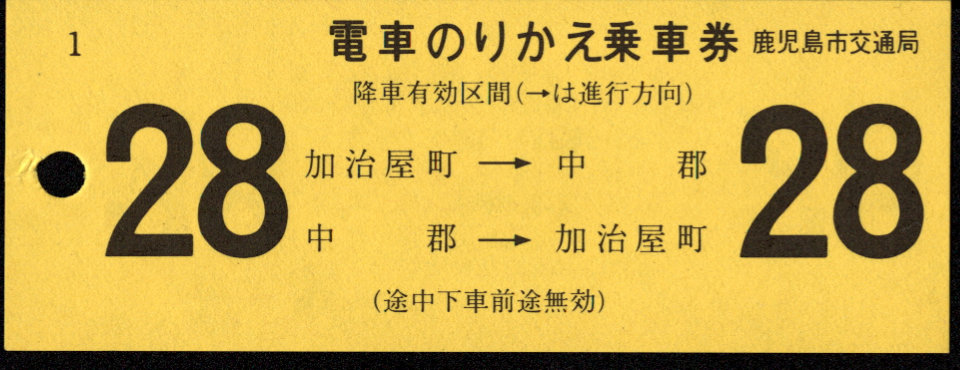 鹿児島市交通局 のりかえ乗車券