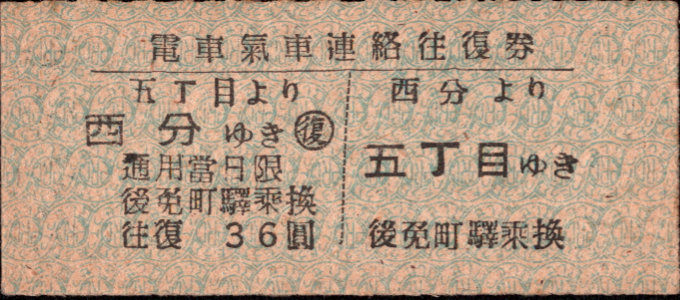 土佐電気鉄道 安芸線 乗車券