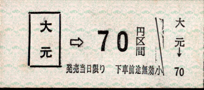 岡山臨港鉄道 金額式 硬券乗車券