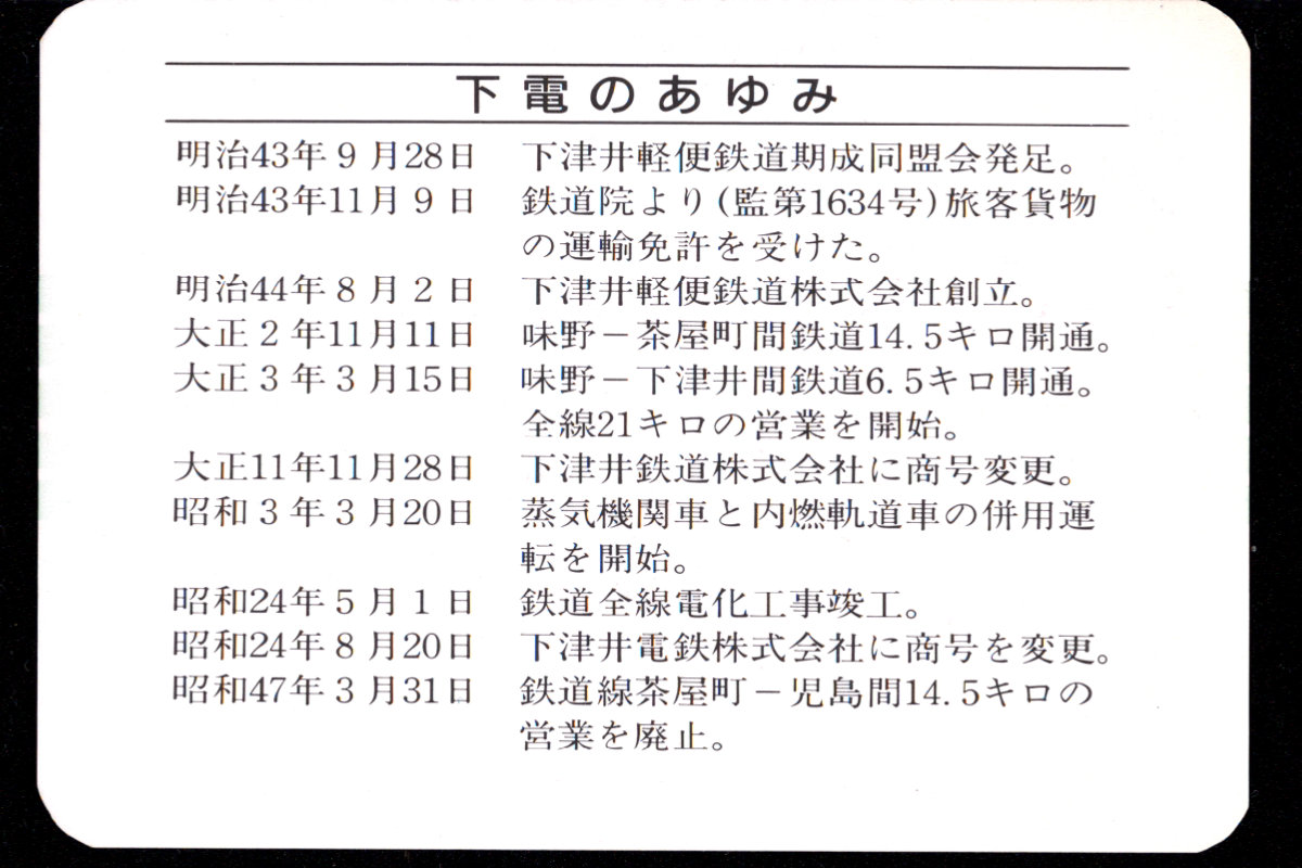 下津井電鉄 乗車記念券